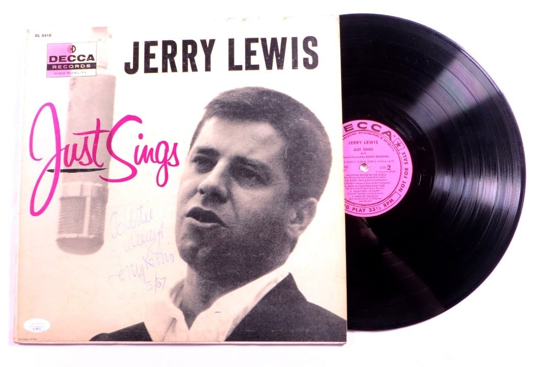 Jerry Lewis autographed Just Sings record album cover JSA authenticated (1 of 4)