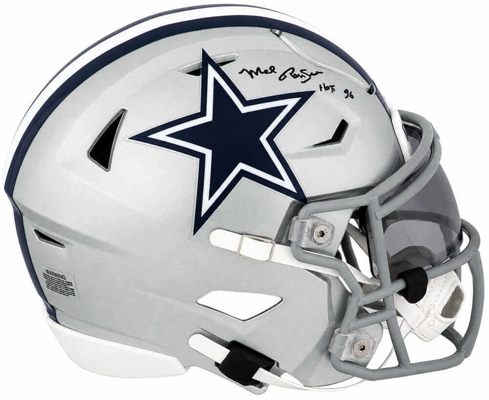 Dallas Cowboys Riddell MIDI SpeedFlex Helmet Signed by Mel Renfro HOF 96: Dallas Cowboys Riddell MIDI SpeedFlex Helmet Signed by Mel Renfro HOF 96 Original Mel Renfro signed Dallas Cowboys Riddell mid-size (MIDI) SpeedFlex helmet featuring a "HOF 96" inscription. This footb