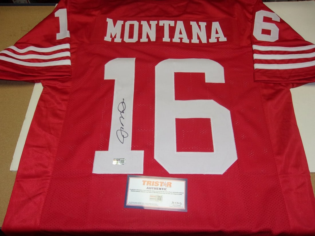 Joe Montana Autographed 49ers Jersey Hall of Fame 2000 With Tristar COA: Joe Montana Autographed 49ers Jersey Hall of Fame 2000 With Tristar COA This is a pre-owned San Francisco 49ers jersey signed by Joe Montana, commemorating his Hall of Fame induction in 2000 and four 