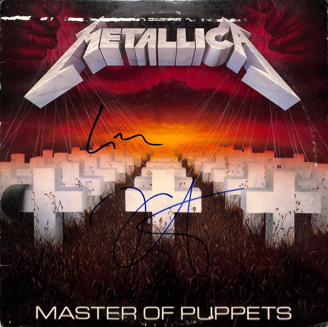 Beckett certified Metallica Master of Puppets album cover signed by Lars Ulrich x2 (1 of 1)