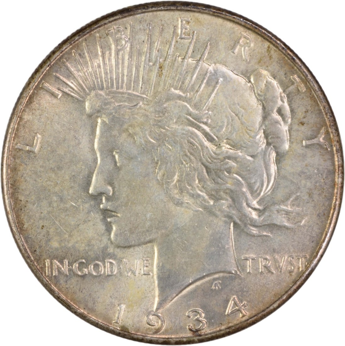 1934 $1 Peace Dollar Silver AU Uncertified Coin (1 of 2)