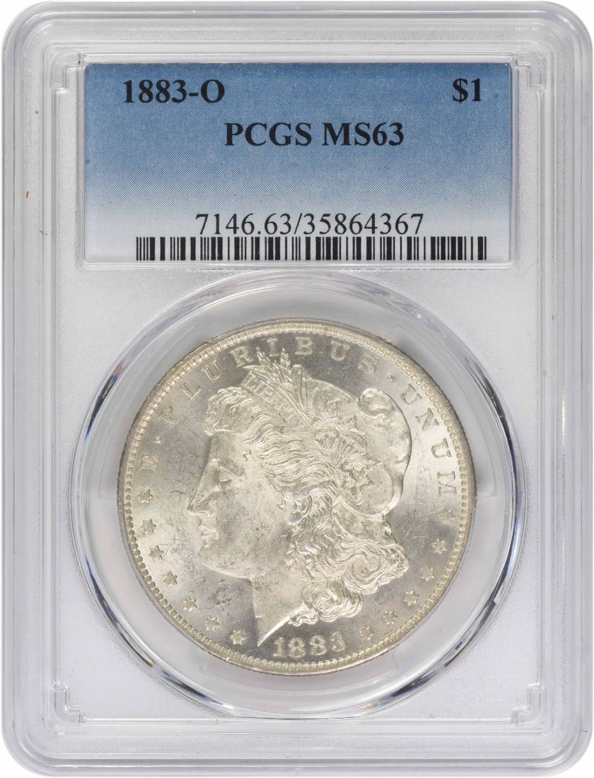 PCGS MS63 1883 O Morgan Silver Dollar $1: PCGS MS63 1883 O Morgan Silver Dollar $1 1883-O Morgan Silver Dollar graded MS63 by PCGS. This uncirculated United States $1 coin features the classic Morgan design by George T. Morgan and is struck i