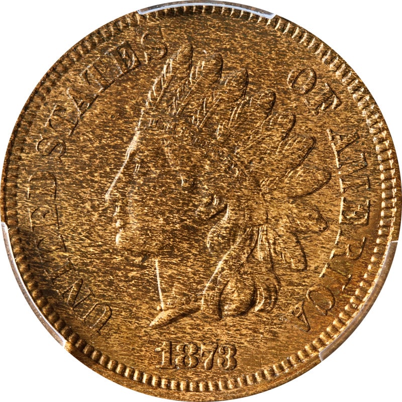 1873 PCGS AU Detail Indian Cent Key Date Copper Coin: 1873 PCGS AU Detail Indian Cent Key Date Copper Coin 1873 Indian Cent certified by PCGS as AU Detail. This circulated copper coin is noted for its nice eye appeal and strong strike. The color is descr