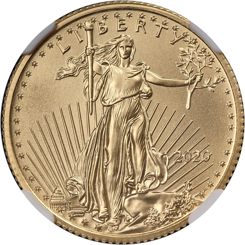 2020 NGC MS70 $10 Gold Eagle Coin Don Everhart Signed Label: 2020 NGC MS70 $10 Gold Eagle Coin Don Everhart Signed Label This 2020 Gold American Eagle $10 coin is certified by NGC with a grade of MS70, indicating a perfect uncirculated condition. It features a 