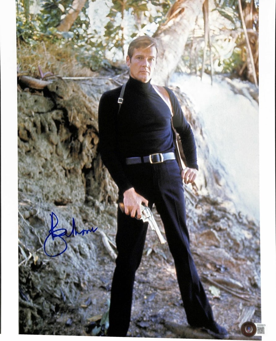Beckett Certified 11x14 James Bond Photo Signed by Roger Moore (1 of 1)