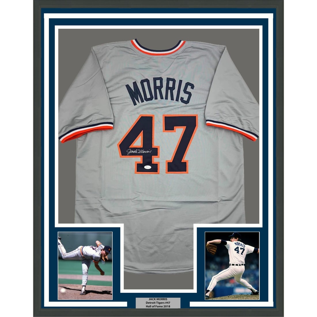 Jack Morris Signed Framed Detroit Tigers Jersey with JSA COA 35x39 (1 of 2)