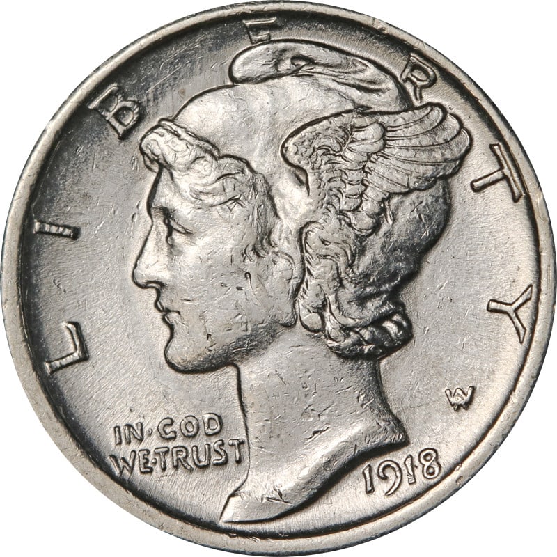 United States 1918 S Silver Mercury Dime Uncertified (1 of 2)