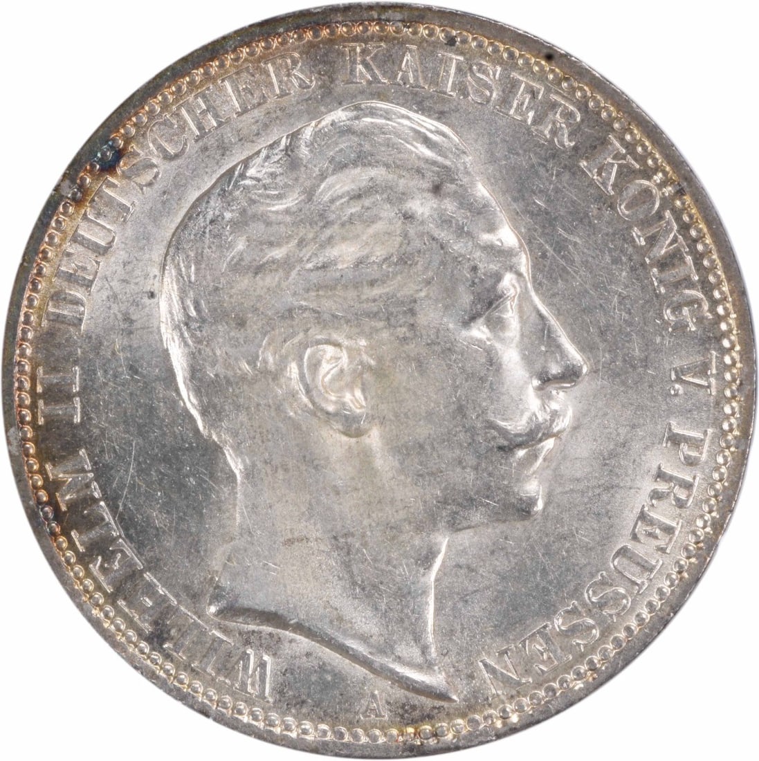 1912 Prussia 3 Marks Coin KM527 Silver BU Uncertified: 1912 Prussia 3 Marks Coin KM527 Silver BU Uncertified This 1912 German States - Prussia 3 Marks coin (KM 527) is composed of silver and is graded as Brilliant Uncirculated (BU). This pre-owned coin ha
