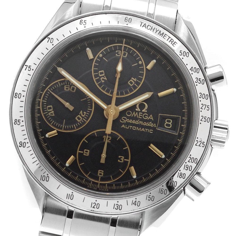 Omega Speedmaster 3513.54 automatic chronograph date mens wristwatch: Omega Speedmaster 3513.54 automatic chronograph date mens wristwatch OMEGA Speedmaster Date chronograph wristwatch with automatic movement and a black dial. This men's watch features date, chronograph