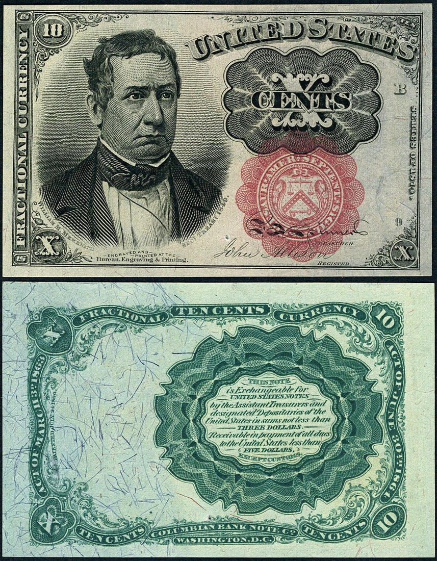 FR. 1266 10c 5th Issue Fractional Note Choice Uncirculated Pinhole (1 of 3)