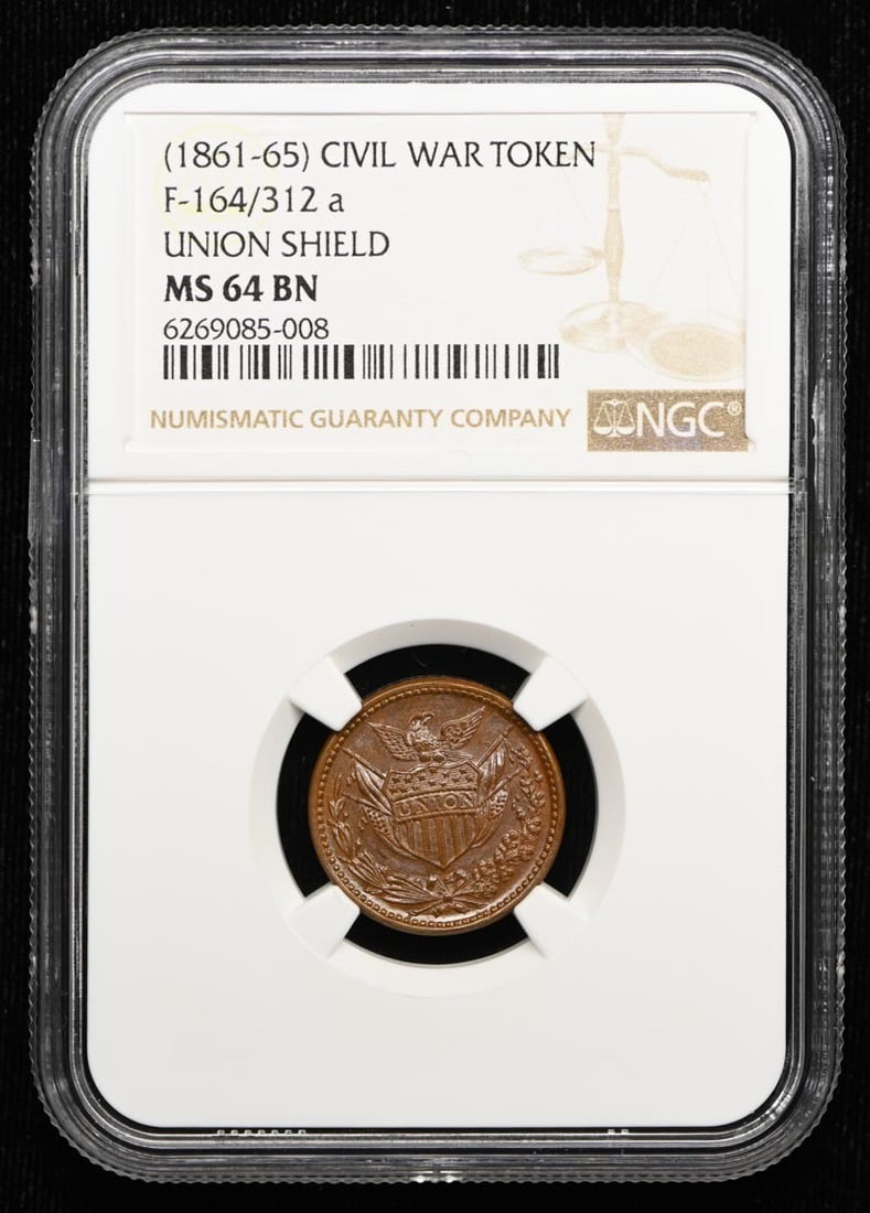 1861 Civil War Token F-164 312 NGC MS64BN Uncirculated (1 of 4)