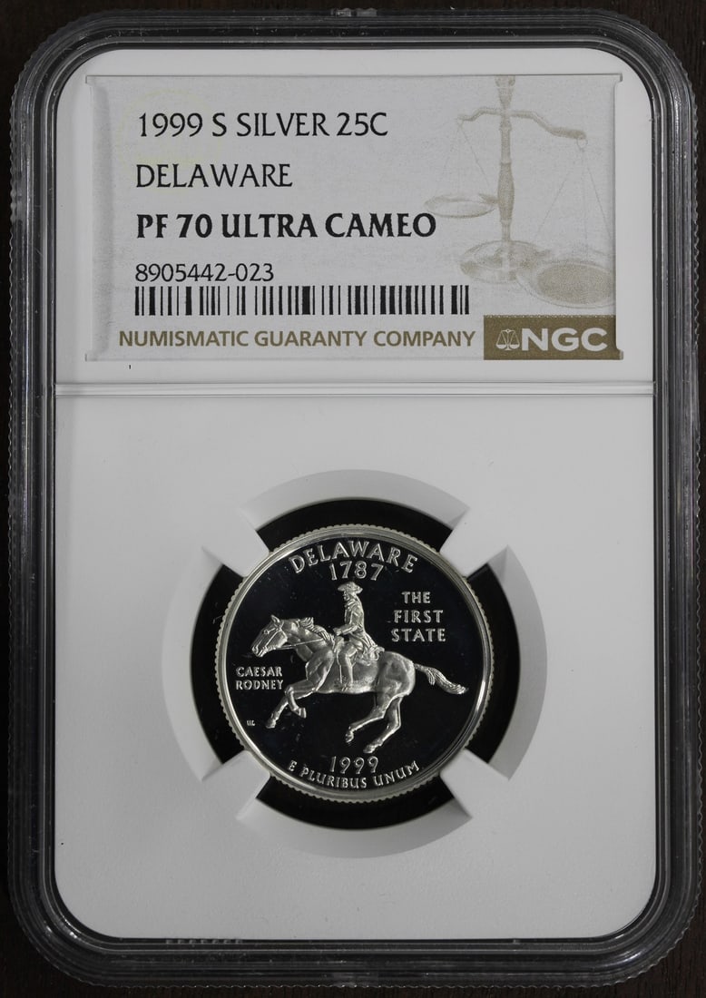 1999-S Delaware Silver State Quarter Proof 25C PF70 (1 of 2)