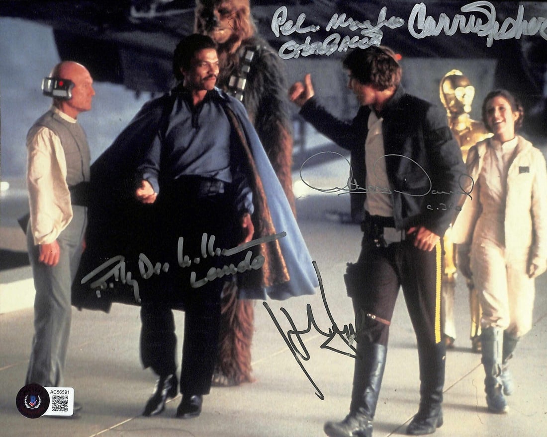 Beckett LOA 8x10 Star Wars Empire Strikes Back cast photo signed by 5 (1 of 1)