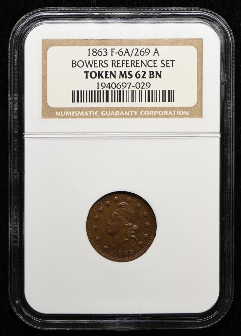1863 Union For Ever Civil War Token NGC MS62BN F-6A 269a: 1863 Union For Ever Civil War Token NGC MS62BN F-6A 269a 1863 Civil War token graded NGC MS62BN. This pre-owned example is uncirculated and features the Union For Ever design with F-6A/269 a attributi