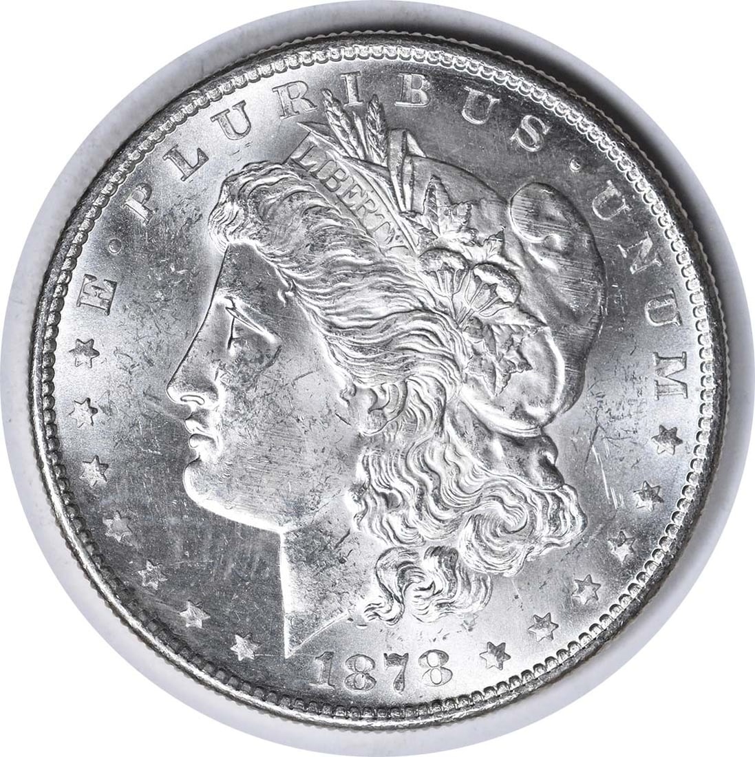 Uncertified 1878-S Morgan Dollar VAM 17A Denticle Clash Choice BU: Uncertified 1878-S Morgan Dollar VAM 17A Denticle Clash Choice BU 1878-S VAM 17A Morgan Silver Dollar with denticle clash, offered uncertified in Choice BU grade. This pre-owned coin is an uncirculate
