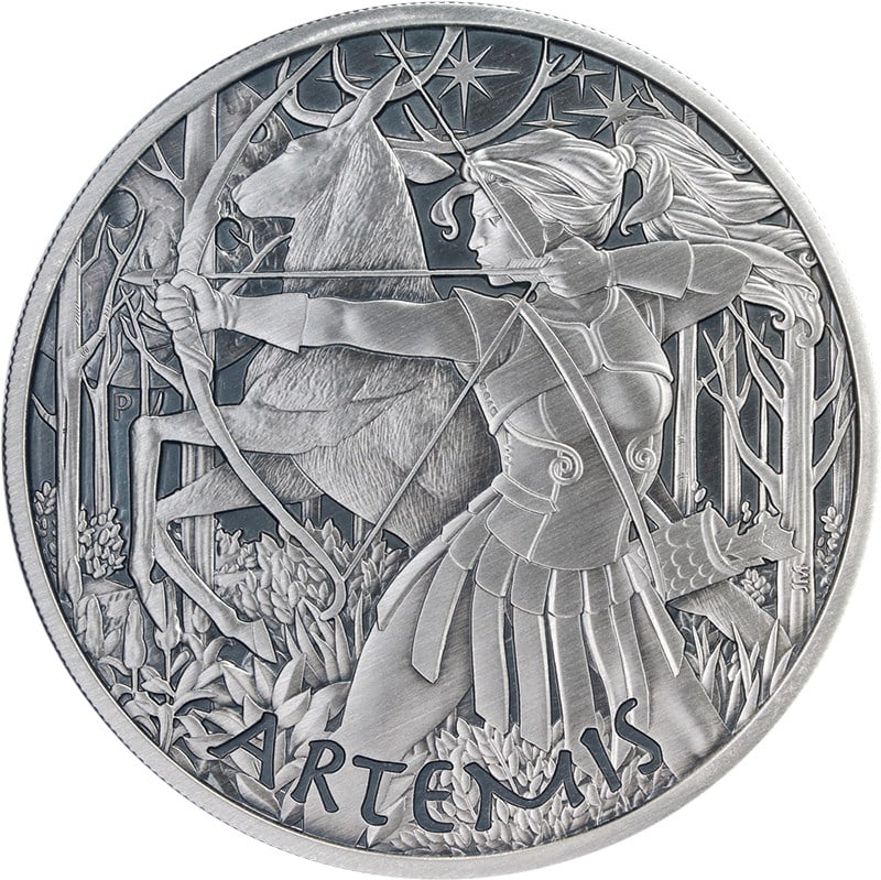 Tuvalu 2023 Artemis Gods of Olympus $5 5 Oz Silver Coin OGP COA (1 of 3)