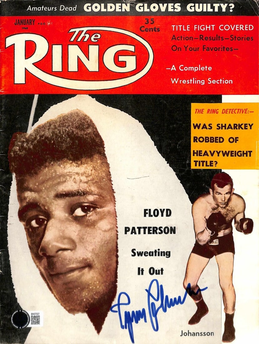 Beckett authenticated Ring Magazine cover autographed by Ingemar Johansson (1 of 1)