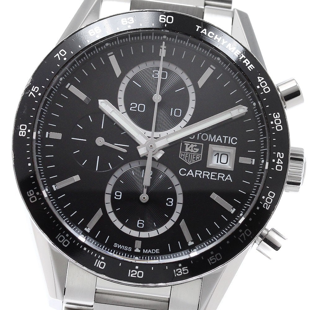 TAG Heuer Carrera CV201AL.BA0723 mens automatic chronograph watch: TAG Heuer Carrera CV201AL.BA0723 mens automatic chronograph watch TAG Heuer Carrera chronograph automatic men's wristwatch with a black dial and stainless steel case and bracelet. This watch features 