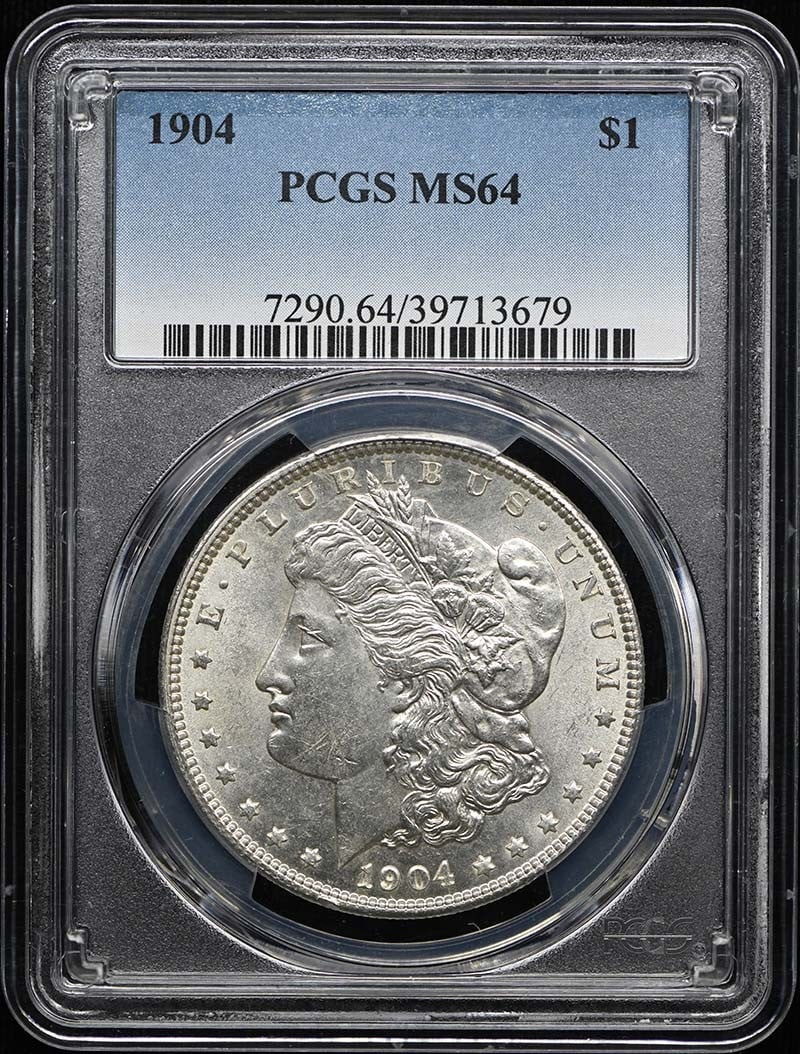 PCGS MS64 1904 Morgan Silver Dollar $1 (1 of 2)