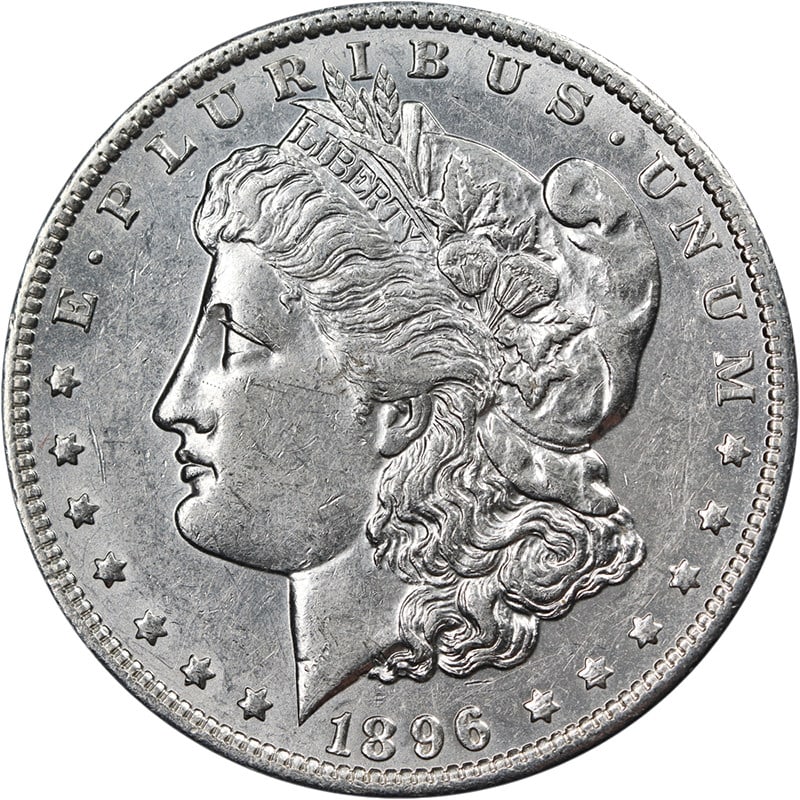 1896 O Morgan Silver Dollar Bright White AU BU: 1896 O Morgan Silver Dollar Bright White AU BU This 1896-O Morgan Silver Dollar features attractive luster, strong strike, and appealing surfaces with bright white color. Graded as AU/BU, this circula