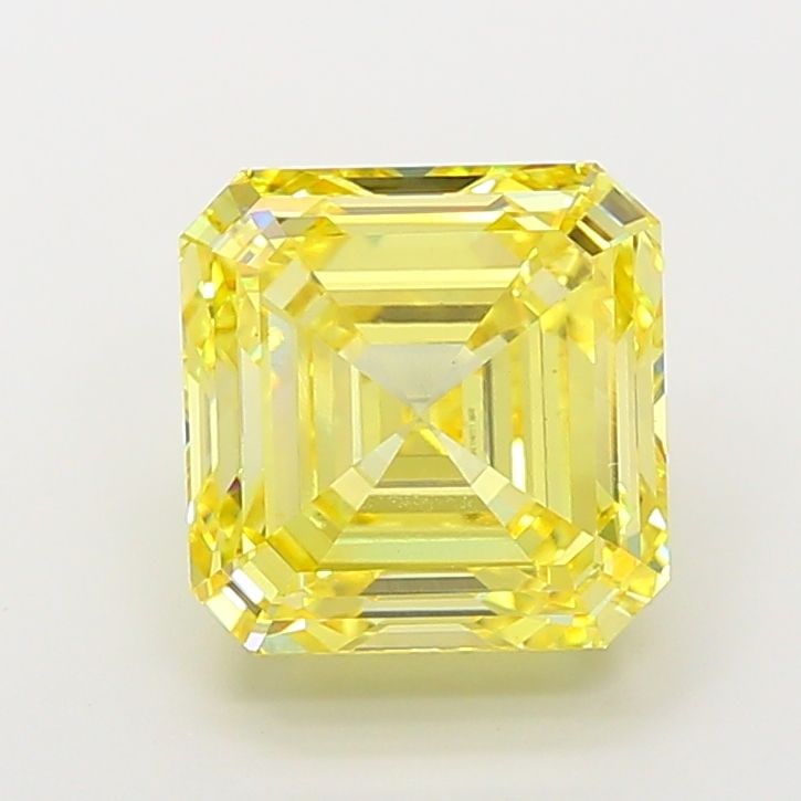 Loose Diamond - ASSCHER 7.37ct Fancy Vivid Yellow VS1: Loose Diamond - ASSCHER 7.37ct Fancy Vivid Yellow VS1 Source: This is a real non-mined Diamond that has been grown in a lab Shape: ASSCHER Carats: 7.37 Color: Fancy Vivid Yellow Certification: IGI Vid