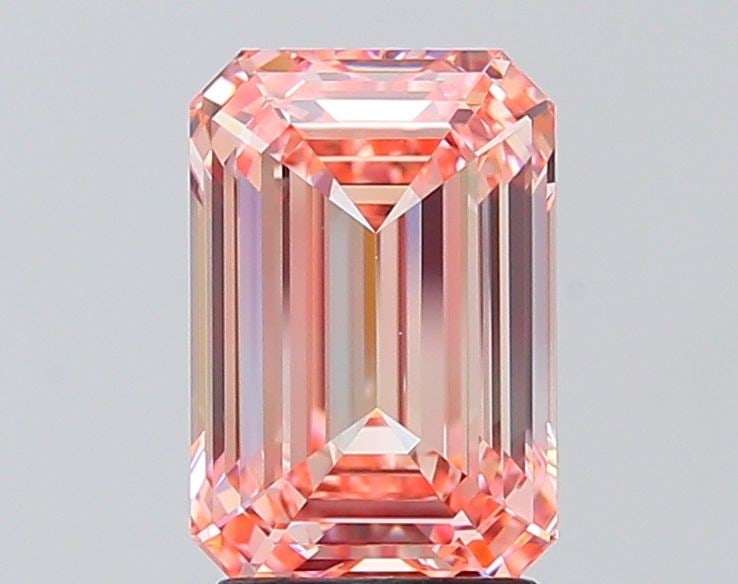 Loose Diamond - EMERALD 3.14ct Fancy Intense Pink VVS1: Loose Diamond - EMERALD 3.14ct Fancy Intense Pink VVS1 Source: This is a real non-mined Diamond that has been grown in a lab Shape: EMERALD Carats: 3.14 Color: Fancy Intense Pink Certification: IGI Vi