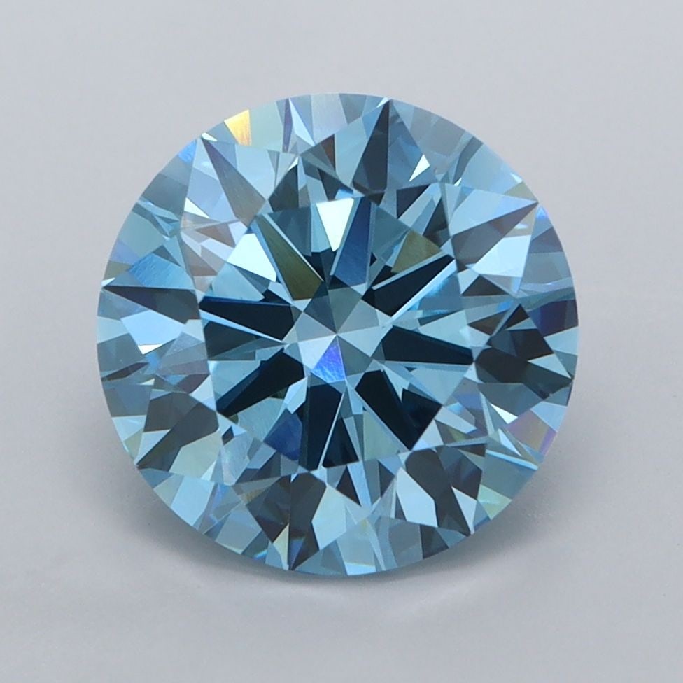 Ideal Loose Diamond - ROUND 3.06ct Fancy Vivid Blue VVS2: Ideal Loose Diamond - ROUND 3.06ct Fancy Vivid Blue VVS2 Source: This is a real non-mined Diamond that has been grown in a lab Shape: ROUND Carats: 3.06 Color: Fancy Vivid Blue Certification: IGI