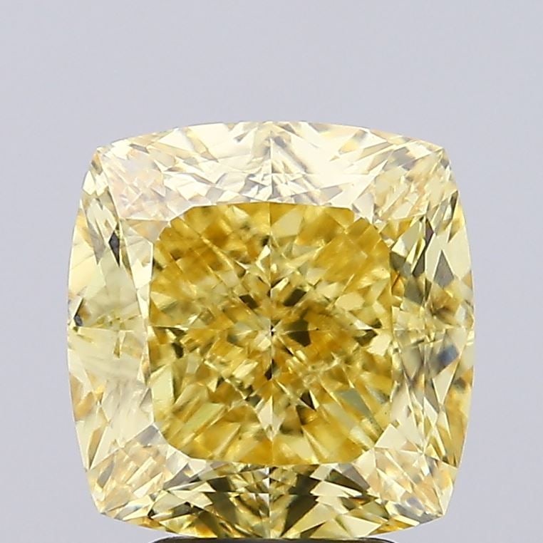 Loose Diamond - CUSHION MODIFIED 5.02ct Fancy Intense Yellow VS2: Loose Diamond - CUSHION MODIFIED 5.02ct Fancy Intense Yellow VS2 Source: This is a real non-mined Diamond that has been grown in a lab Shape: CUSHION MODIFIED Carats: 5.02 Color: Fancy Intense Yellow 