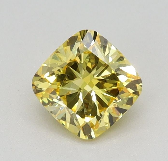 Loose Diamond - CUSHION MODIFIED 0.5ct Fancy Vivid Yellow VS2: Loose Diamond - CUSHION MODIFIED 0.5ct Fancy Vivid Yellow VS2 Source: This is a real non-mined Diamond that has been grown in a lab Shape: CUSHION MODIFIED Carats: 0.5 Color: Fancy Vivid Yellow Certif