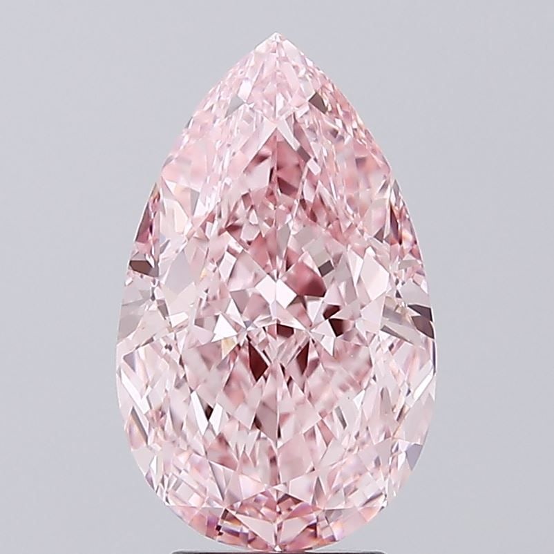 Loose Diamond - PEAR 5.06ct Fancy Vivid Pink VVS2: Loose Diamond - PEAR 5.06ct Fancy Vivid Pink VVS2 Source: This is a real non-mined Diamond that has been grown in a lab Shape: PEAR Carats: 5.06 Color: Fancy Vivid Pink Certification: IGI Video: