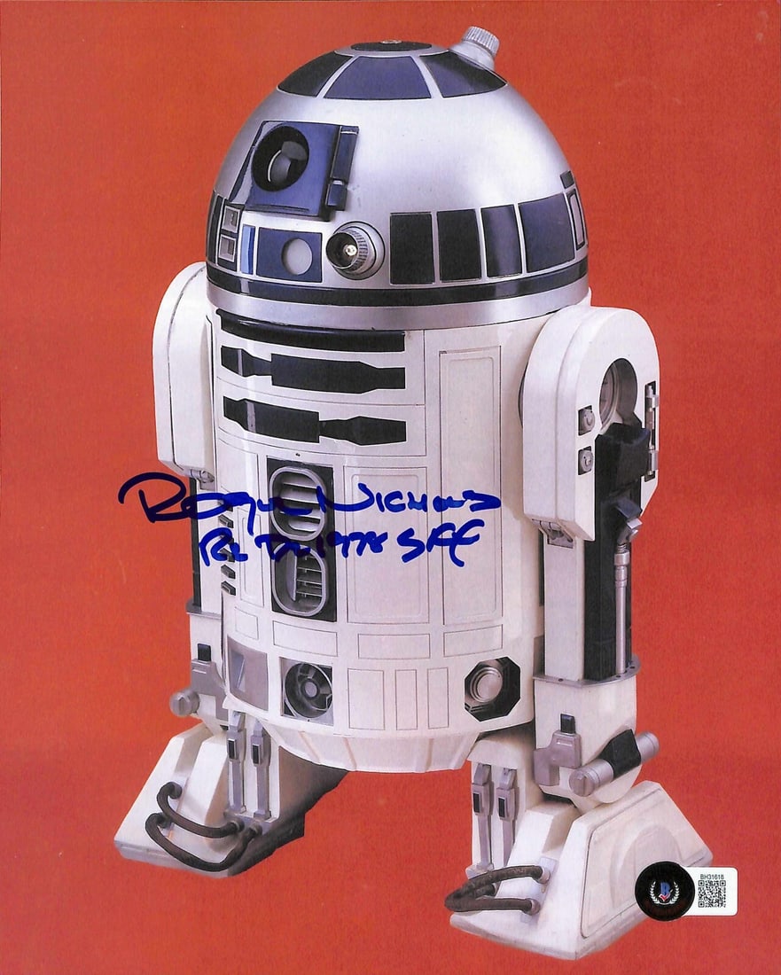 Signed 8x10 R2-D2 Empire Strikes Back Photo Roger Nichols Beckett: Signed 8x10 R2-D2 Empire Strikes Back Photo Roger Nichols Beckett Original signed 8x10 photograph autographed by Roger Nichols in blue permanent marker. The photo relates to R2-D2 special effects work