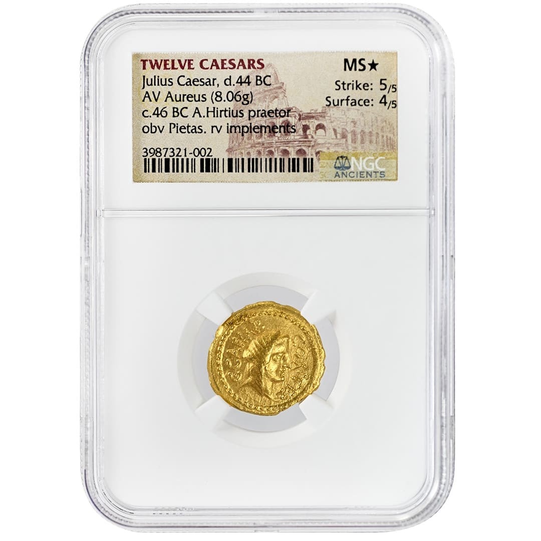 Gold Aureus Coin Julius Caesar Ancient Roman NGC Certified (1 of 2)