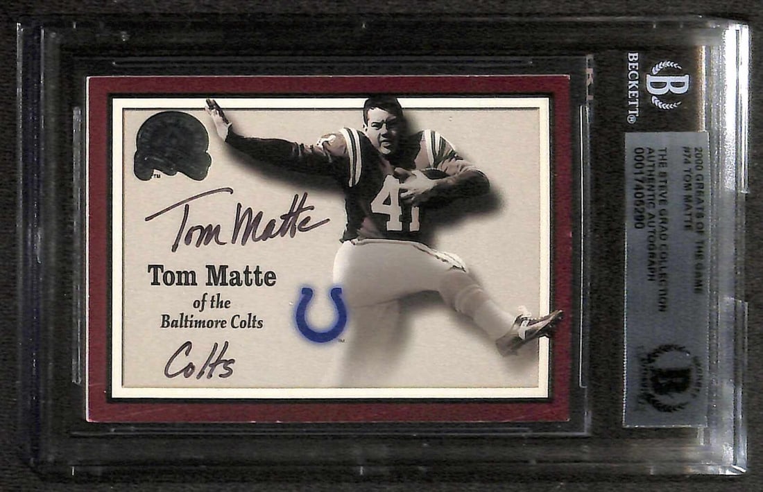 Beckett authenticated Tom Matte autographed 2000 Greats of the Game card #74 (1 of 1)