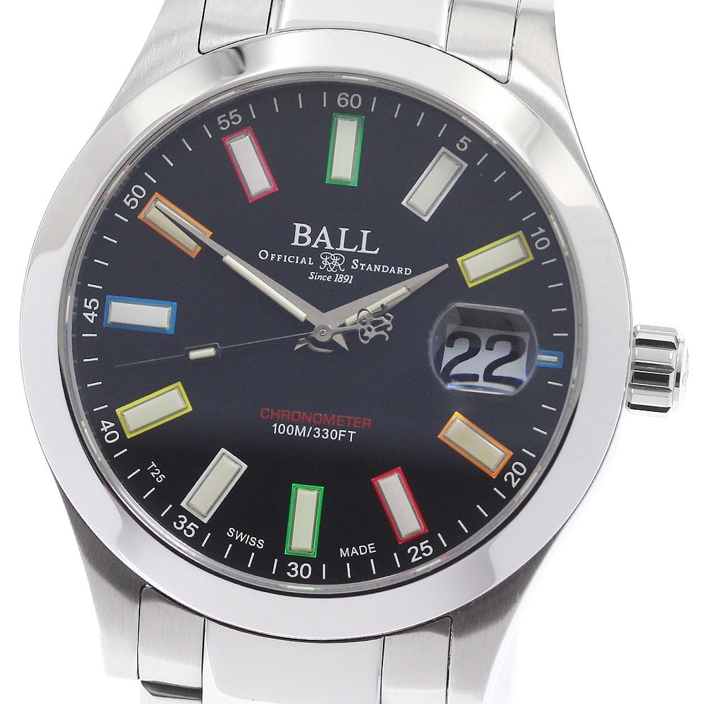 BALLWATCH Marvelite NM9026C-S33CJ-BK Automatic Black Dial Mens Wristwatch: BALLWATCH Marvelite NM9026C-S33CJ-BK Automatic Black Dial Mens Wristwatch BALLWATCH Marvelite Rainbow Edition automatic men's wristwatch with a black dial and stainless steel case and bracelet. This w