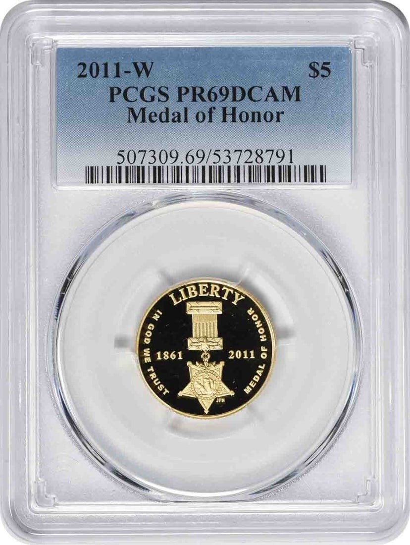 PCGS PR69DCAM 2011-W Medal of Honor $5 Gold Proof (1 of 2)