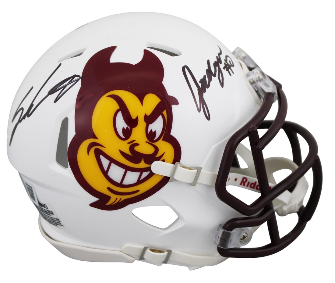 Arizona State Sun Devils Signed White Mini Helmet by Leavitt & Tyson BAS Authenticated (1 of 4)