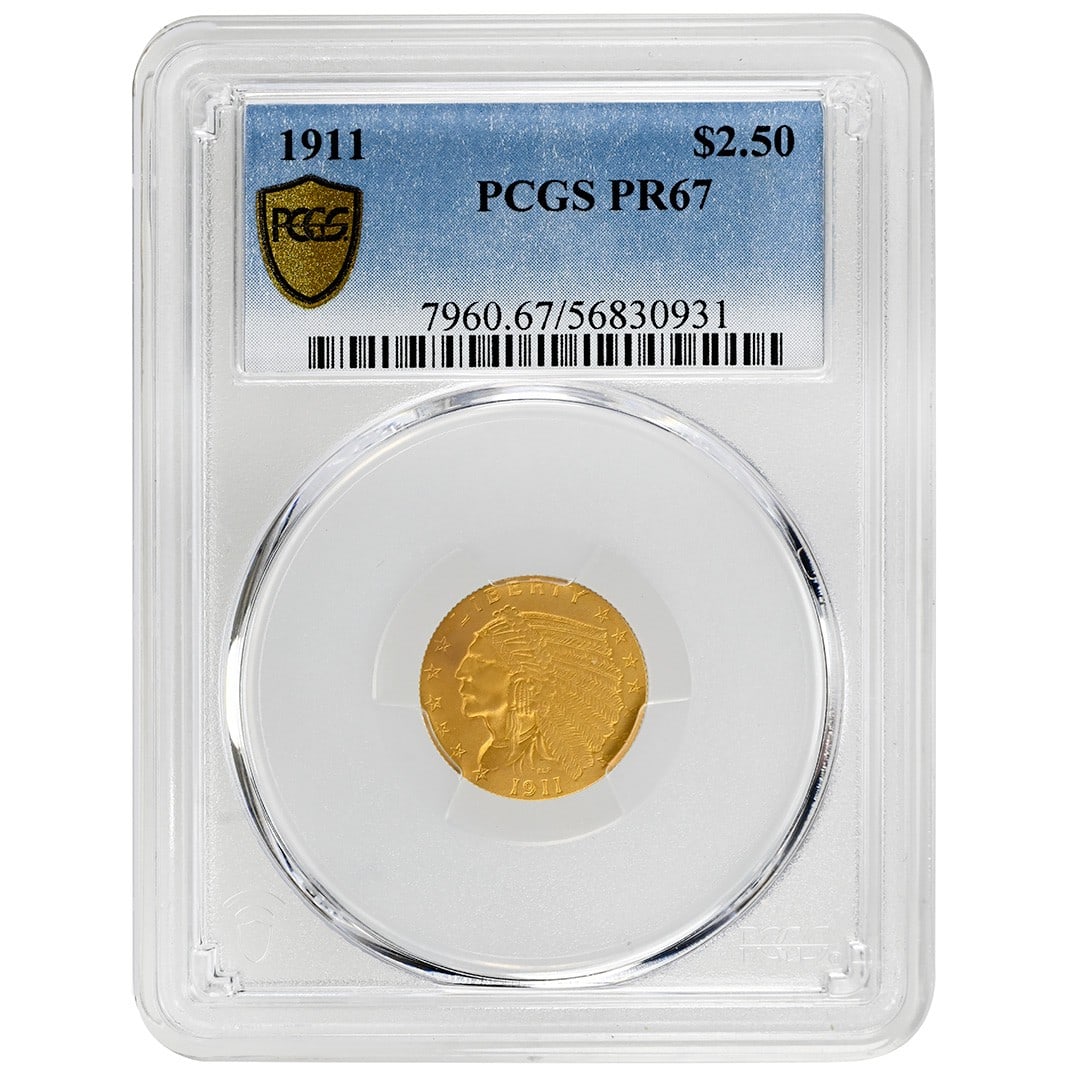 PCGS PR67 1911 Indian Quarter Eagle $2.50 Gold Proof (1 of 4)