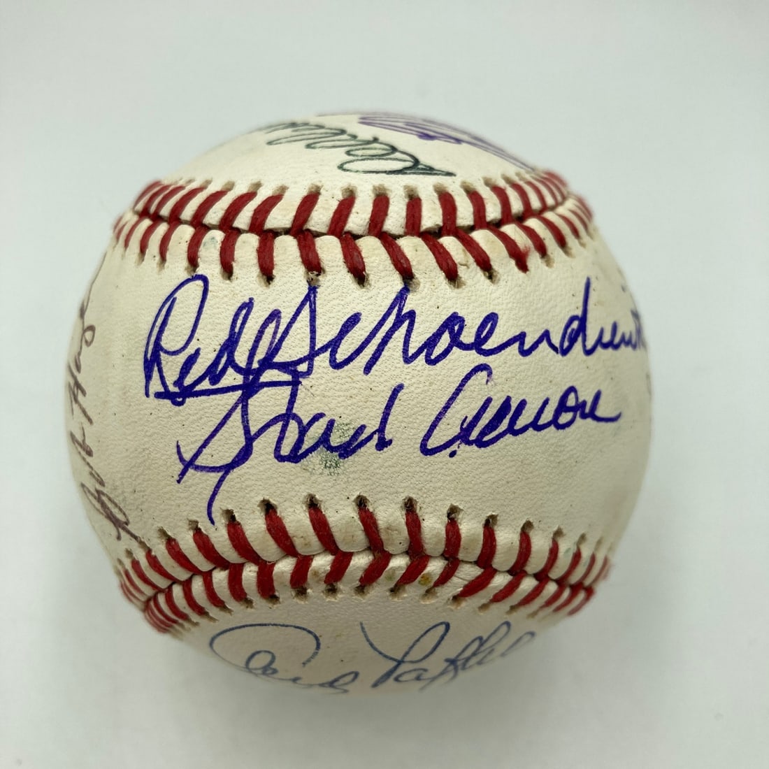 Milwaukee Braves 1957 World Series team signed baseball 14 signatures JSA LOA: Milwaukee Braves 1957 World Series team signed baseball 14 signatures JSA LOA Original team-signed baseball commemorating the 1957 Milwaukee Braves World Series championship reunion. This ball is sign