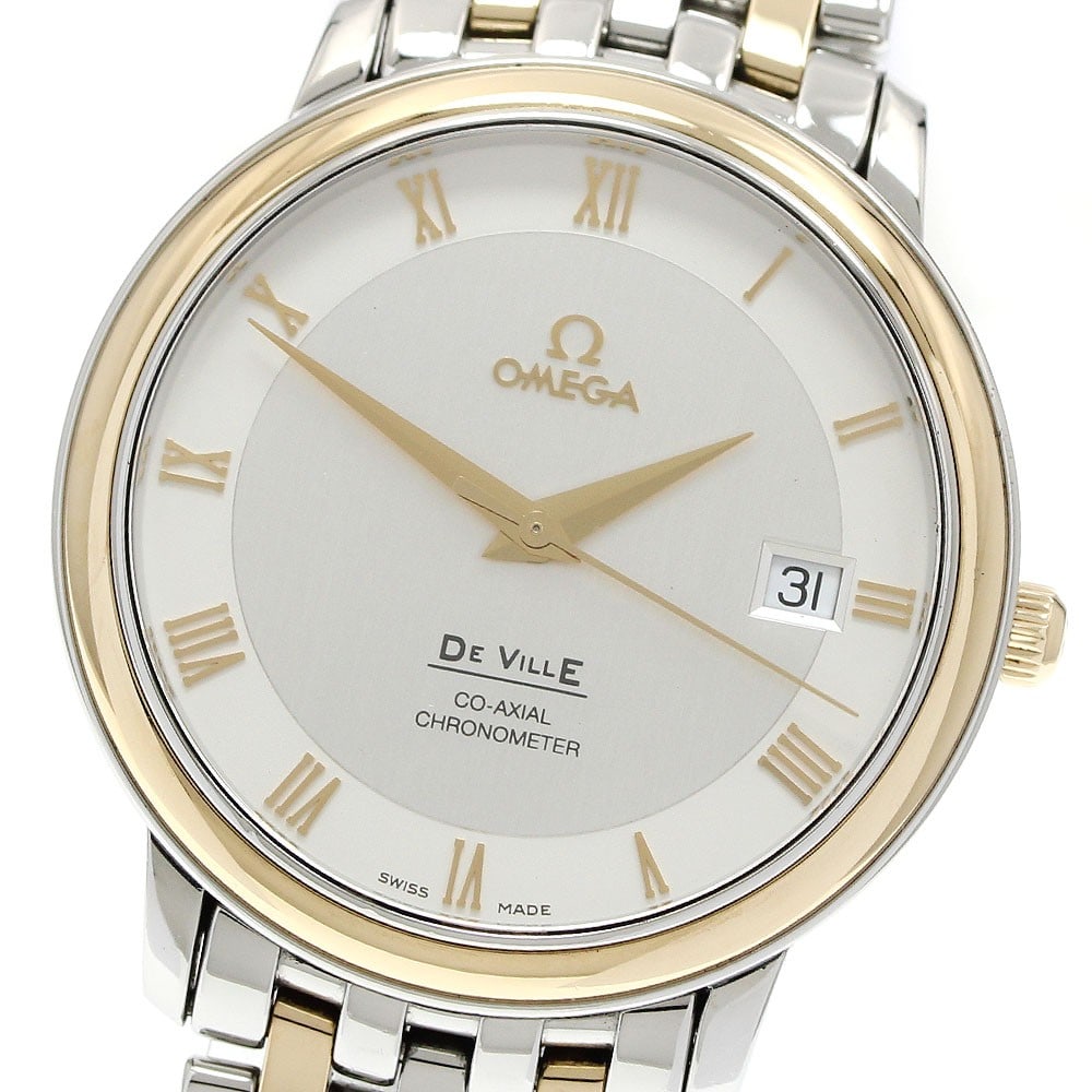 Omega De Ville Prestige 4374.31 mens automatic chronometer watch: Omega De Ville Prestige 4374.31 mens automatic chronometer watch Omega De Ville Prestige Co-Axial Chronometer automatic men's wristwatch with a silver dial and date display. This watch features a stai