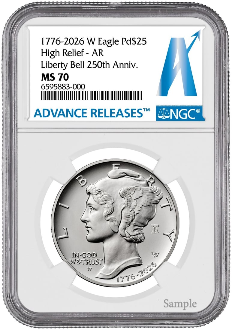 2026-W NGC MS70 $25 Palladium Eagle 1 oz High Relief Bell Privy (1 of 2)