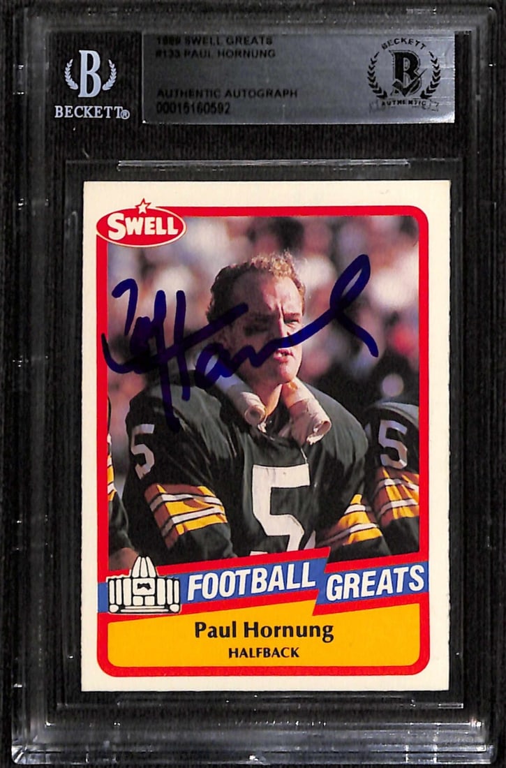 1989 Swell Greats Football Card #133 Paul Hornung Autograph Beckett Authenticated (1 of 1)