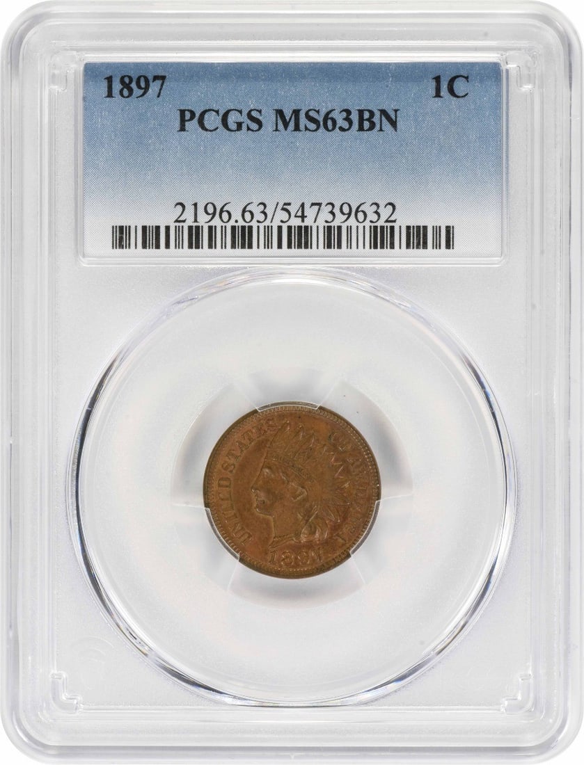 PCGS MS63BN 1897 Indian Head Small Cent Copper (1 of 2)