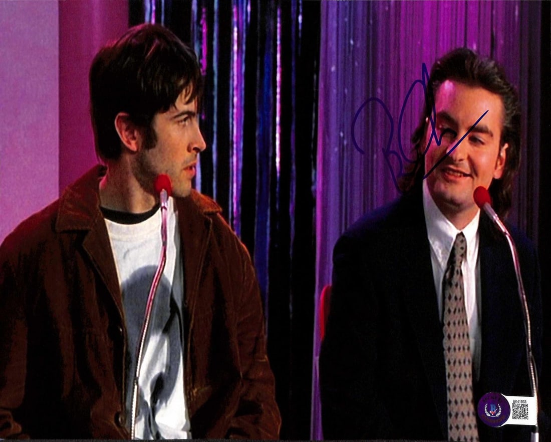 Beckett Certified 8x10 Mallrats Photo Autographed by Brian O'Halloran: Beckett Certified 8x10 Mallrats Photo Autographed by Brian O'Halloran Pre-owned 8x10 color photograph from Mallrats, hand-signed by Brian O'Halloran. Beckett Authentication Services authenticated this