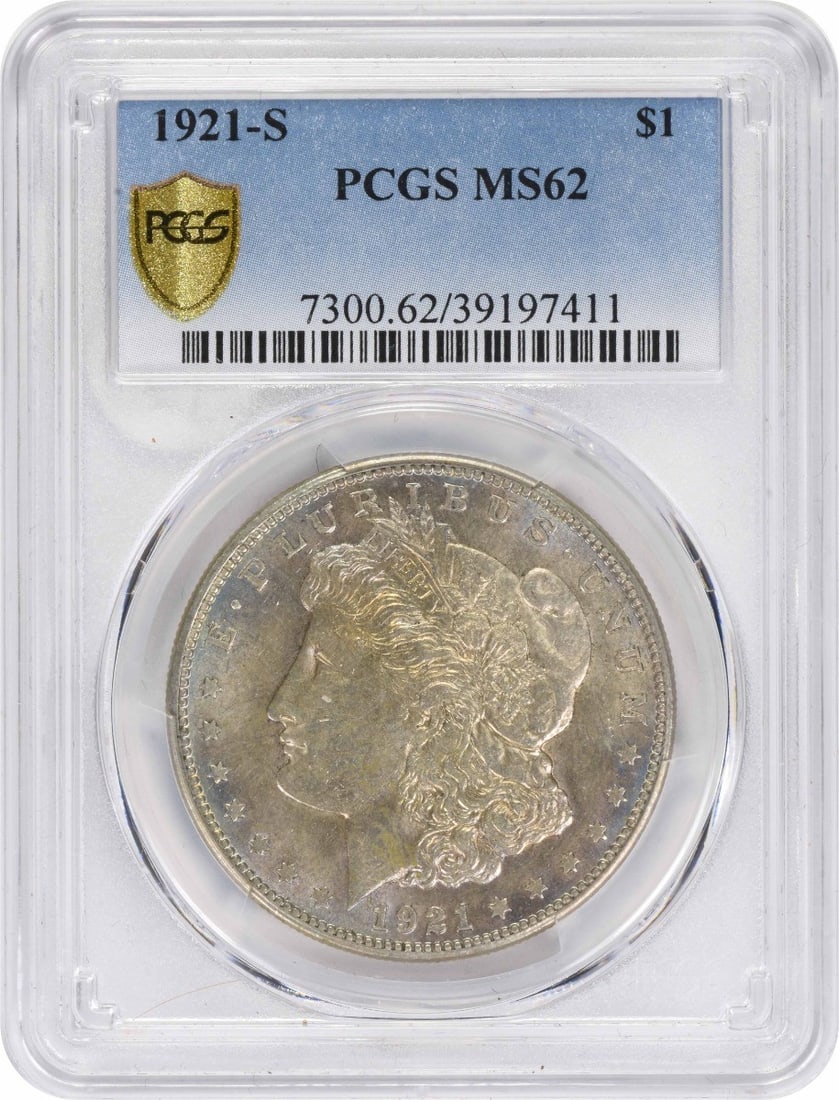PCGS MS62 1921-S Morgan Silver Dollar (1 of 2)