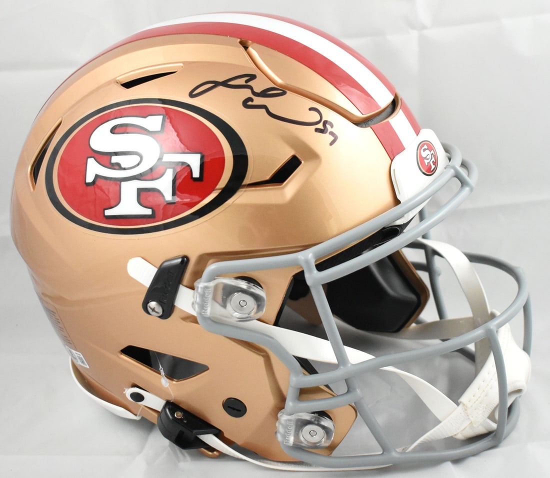 Signed Speedflex Full Size Helmet Fred Warner 49ers Beckett Holo: Signed Speedflex Full Size Helmet Fred Warner 49ers Beckett Holo Autographed Fred Warner San Francisco 49ers F/S Speedflex helmet. This original football collectible is signed and comes in pre-owned c