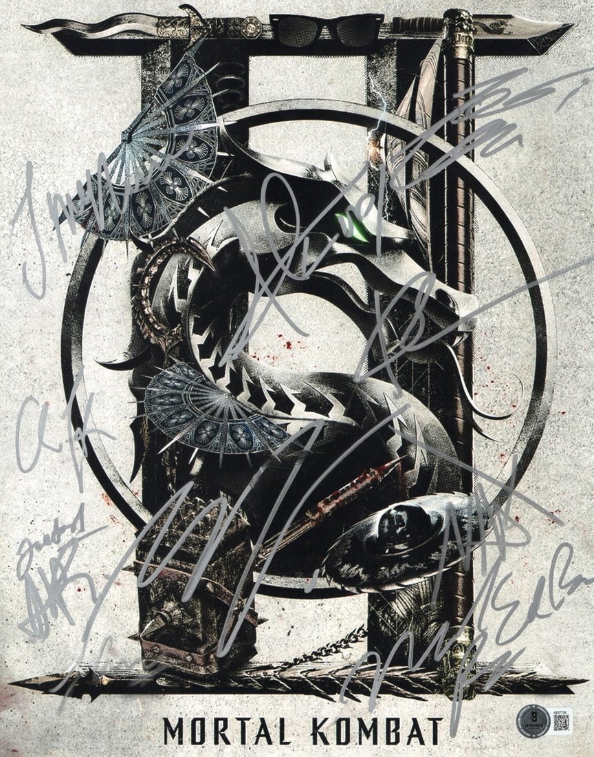 11x14 Mortal Kombat II photo signed by Ed Boon and 10 cast members BAS (1 of 2)