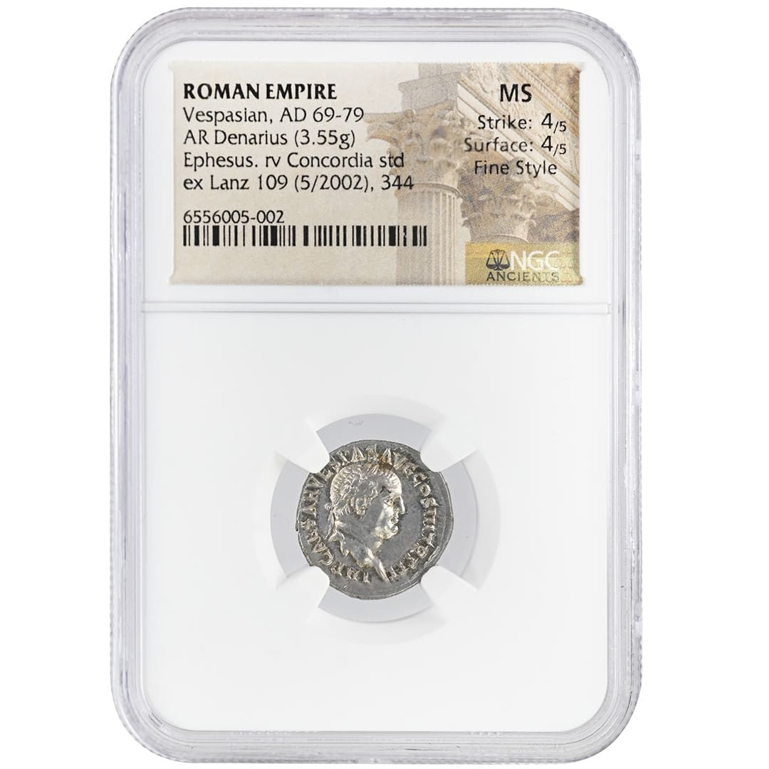 NGC MS Silver Denarius of Vespasian AD 69-79 Ancient Roman Coin (1 of 2)