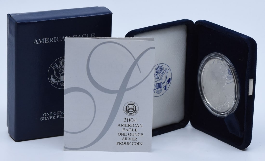 2004-W Proof American Silver Eagle Dollar OGP (1 of 1)