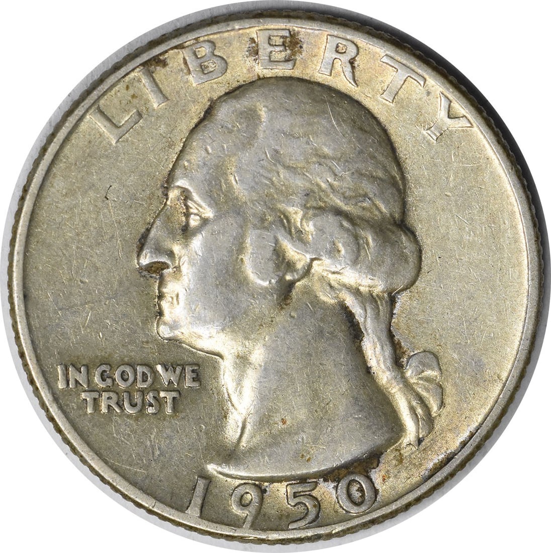 1950 Denver Over Mintmark Washington Quarter 90 Percent Silver XF Uncertified: 1950 Denver Over Mintmark Washington Quarter 90 Percent Silver XF Uncertified This 1950-D/S Washington Quarter is an over mintmark variety (OMM 1 FS-601) struck at the Denver Mint. Made from 90% silve