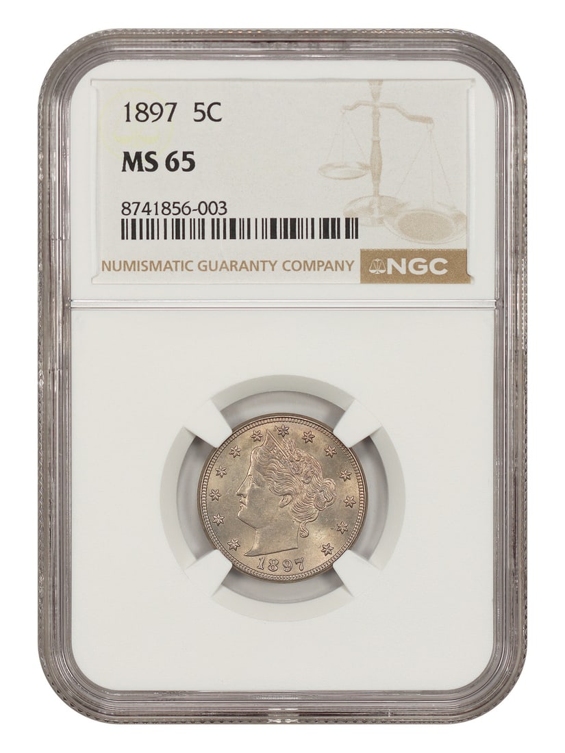 NGC MS65 1897 Liberty Head 5C Nickel (1 of 4)